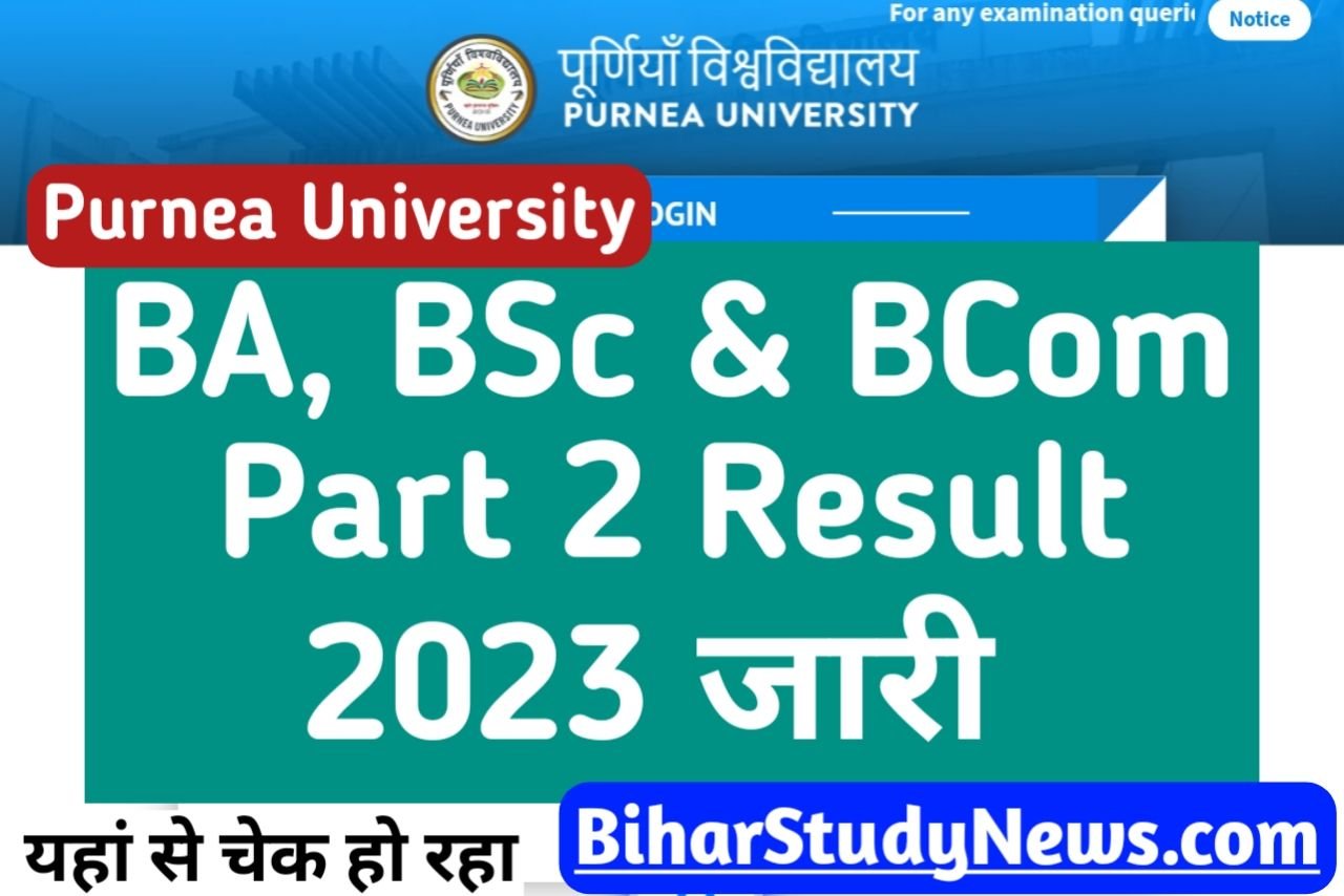 Purnea University Part 2 Result 2023