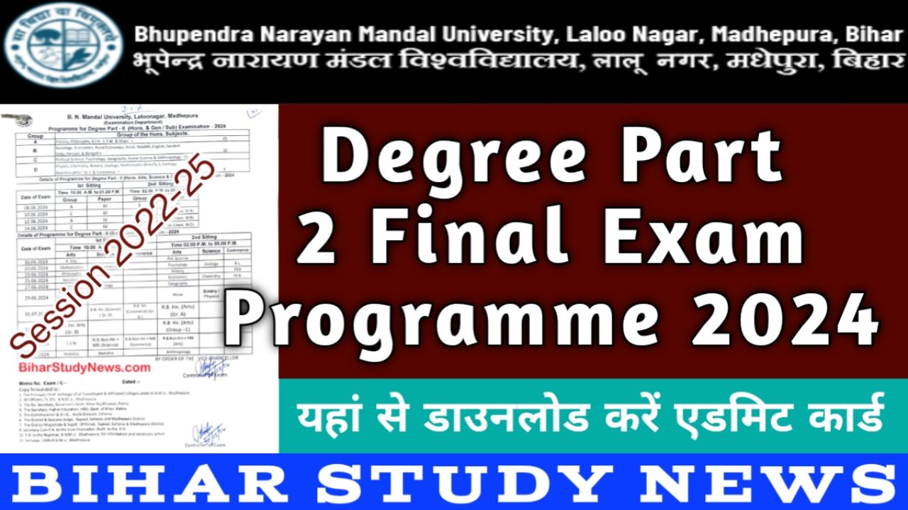 BNMU BA BSc BCom Part 2 Exam Programme 2024