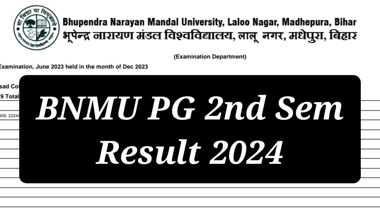 BNMU PG 2nd Sem Result 2024