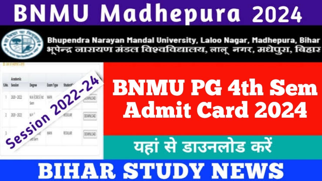 BNMU PG 4th Sem Admit Card 2024