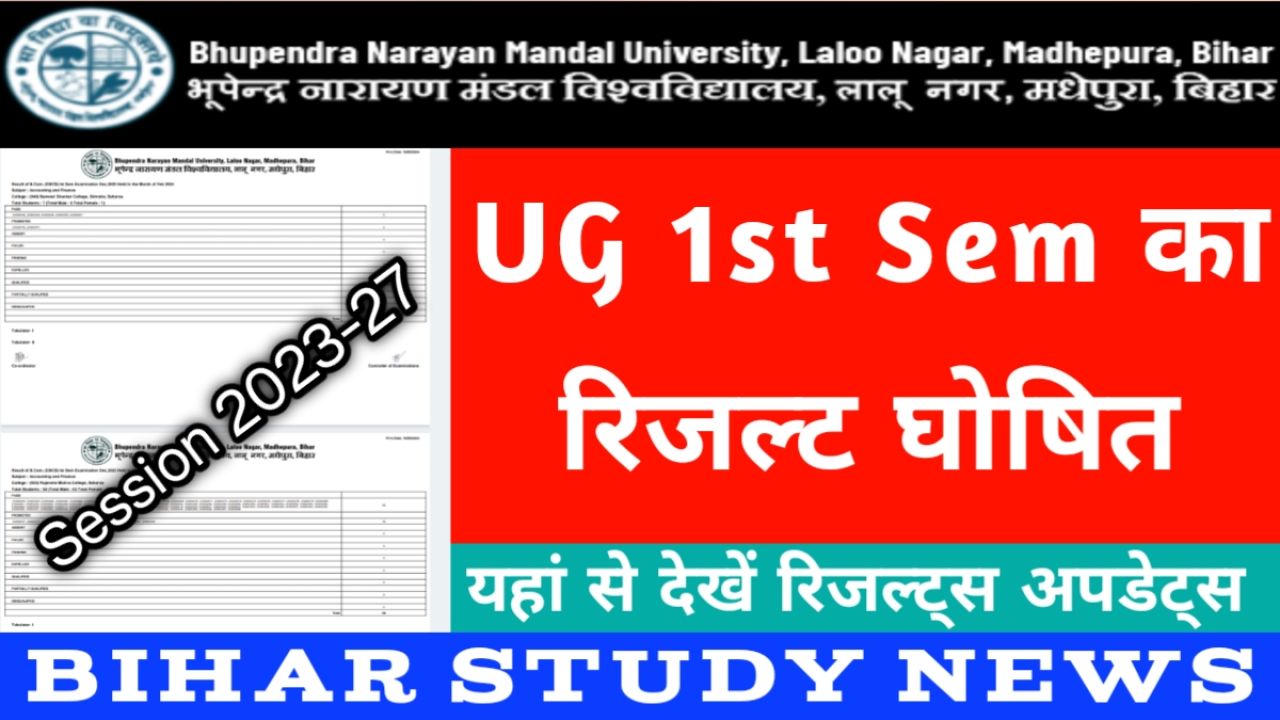 BNMU UG 1st Sem Result 2024