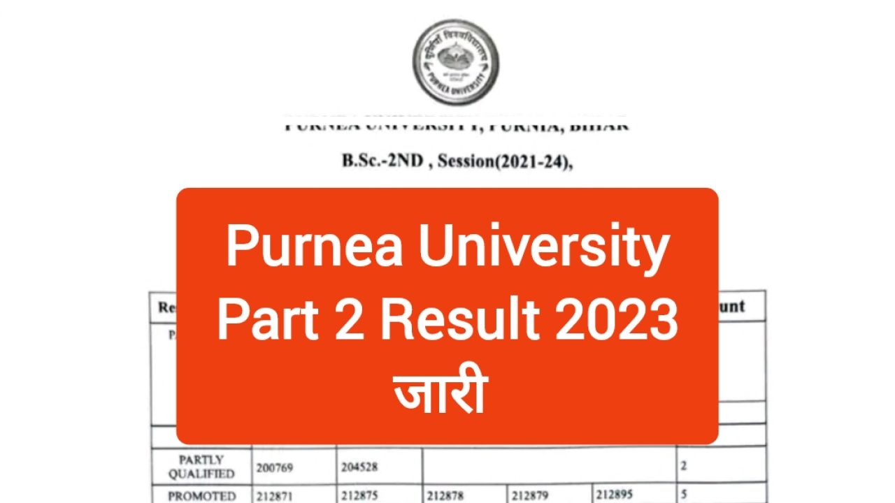 Purnea University Part 2 Result 2023