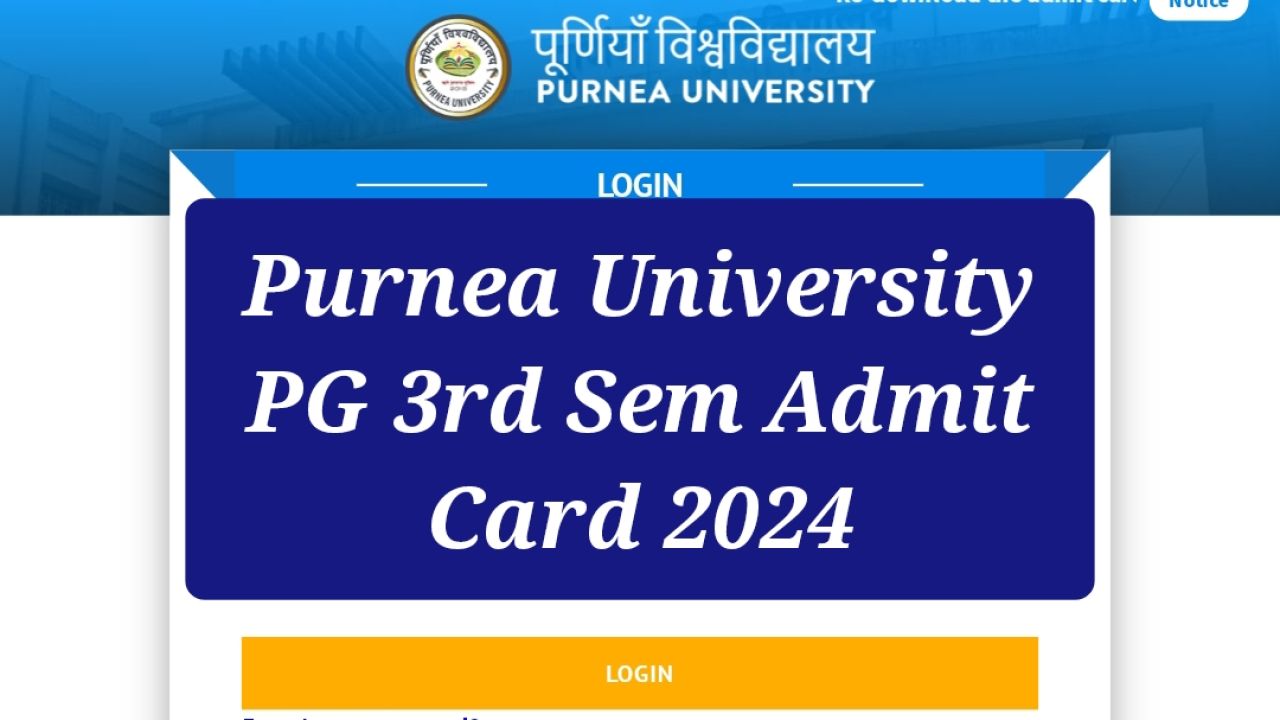 Purnea University PG 3rd Sem Admit Card 2024